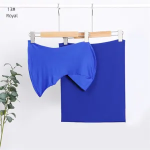 Modal solid color breathable elastic cap and neck cover scarf set in royal blue color.