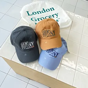 Kids distressed baseball cap casual embroidered letter sun hat vintage adjustable fashion cap