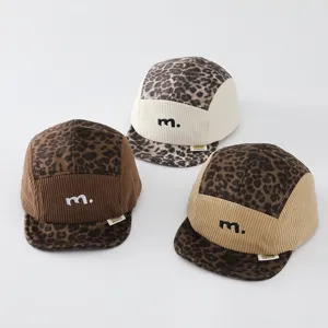 Kinder Cord Leopardenmuster Baseball Cap süße Baby Herbst Winter Mütze lässige Schirmmütze