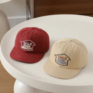 Kids flat brim baseball cap autumn casual hip hop style cute embroidered children hat stylish