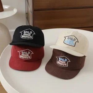 Kids flat brim baseball cap trendy embroidered hip hop hat stylish autumn detail