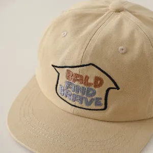 Kids flat brim baseball cap kids hip hop hat casual street style embroidered detail