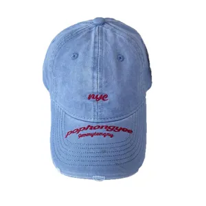 Cappello da baseball in cotone slavato con lettere ricamate per il tempo libero e la vita
