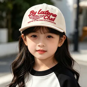 Kids baseball cap cute flat brim hip hop hat autumn casual embroidered adjustable sun hat