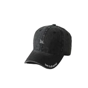 Kids washed cotton baseball cap letter embroidered casual sun protection hat for kids