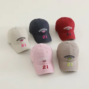 Gorra de beisbol bordada para ninos 21 estilo coreano sombrero de algodon casual unisex