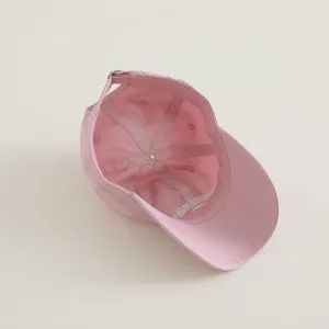 Gorra de béisbol rosa para niños con bordado, sombrero de sol coreano para niños y niñas.
