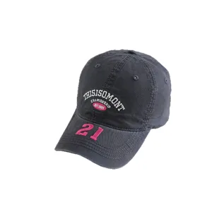 Gorra de béisbol gris oscuro lavada para niños con bordado rosa letras sombrero de sol