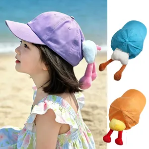 Kids Summer Thin Baseball Cap Cute Plush Animal Doll Decor Breathable Quick Drying Sun Protection Outdoor Hat For Boys Girls