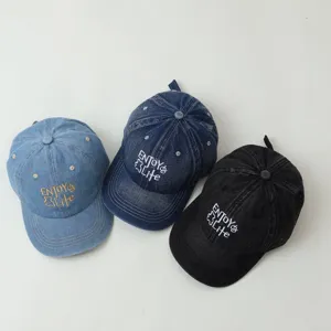 Kids denim baseball cap set stylish casual sun hat for boys and girls spring autumn
