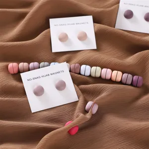 Matte finish colorful spherical magnetic hijab pins for scarves and shawls secure fastening.