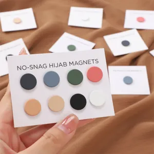 Runder Magnetischer Schalclip Hijab Magnet Starker Anti Entblößung Pin Legierung Minimalistischer Mehrfarbiger Schal Zubehör