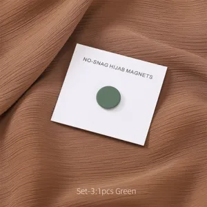 Runder flacher Hijab Magnet starker Schal Pin Anti-Expositions Brosche in gruen farbe