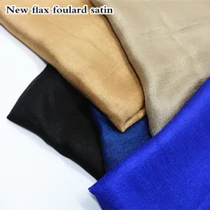 New flax foulard satin solid color soft head wrap shawl scarf large size head covering.