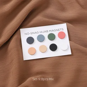 Buntes Set aus runden Hijab-Magneten, starke Magnetnadeln für Tücher, Schals und Bekleidung.