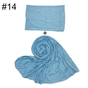 Einfarbiges Modal Jersey Schal und Unterziehkappe Set, weiches tägliches Hijab Zubehör.
