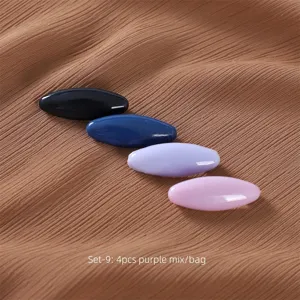 Lot d'epingles de securite en plastique colore, 4pcs attaches foulard ovale detail.