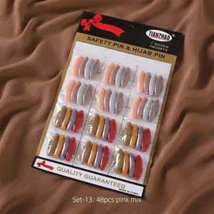 Epingles de surete en plastique colorees clips hijab 48 pieces set pour jolies femmes