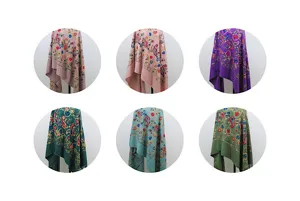 Elegante geborduurde kwastjes sjaal voor dames, herfst en winter dikke warme kasjmier sjaal.