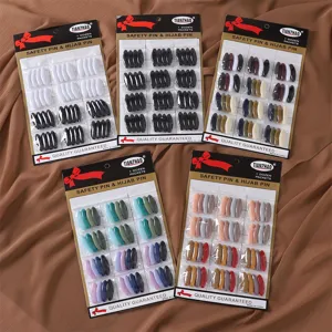 Épingles de sûreté colorées en plastique épingles à hijab broches décoratives assorties