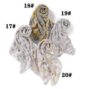 Foulard carré en mousseline de perles imprimé floral 90x90cm accessoire hijab élégant