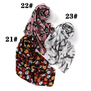Foulard carré en mousseline à imprimé floral pour femme, écharpe légère et douce.
