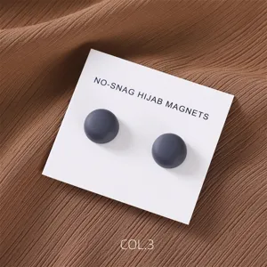Matte finish round hijab magnets set, strong magnetic hijab pins for secure daily wear.