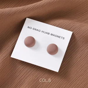 Matte round magnetic hijab pins set of two, snag-free scarf clips for daily elegant wear.