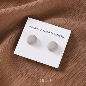 Round matte hijab magnets set of two, secure magnetic pin alternative for scarves, shawls, and collars.