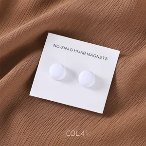 Round matte strong magnetic hijab pins scarf clips chic metal accessories two pack