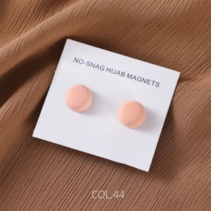 Matte round magnetic hijab clips pins brooch scarf accessories close-up view