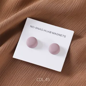 Round matte magnetic hijab pins set, alloy scarf buckle and collar clips accessory.