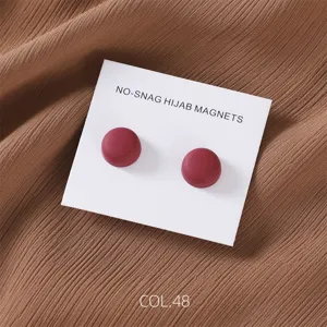 Matte Round Magnetic Hijab Pins No-Snag Scarf Clips Muslim Headscarf Accessories 2pcs