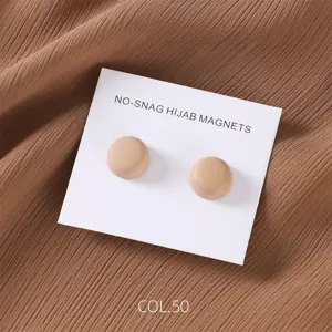 Matte round magnetic hijab pins, 2 pieces set scarf clips for elegant daily wear accessories.