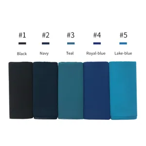 Solid color chiffon hijab scarf for women, lightweight breathable Muslim headwrap.