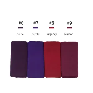 Chiffon bubble scarf color variant detail showing Grape, Purple, Burgundy and Maroon shades.