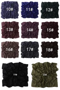 Chiffon square scarf color variants detail, lightweight breathable fabric options 10-20.