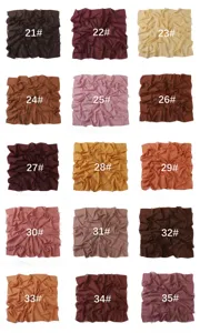 Solid color pearl chiffon square scarf 90x90cm lightweight breathable head covering shawl.