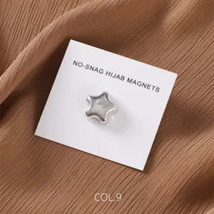 Calamita hijab in lega a stella per sciarpa e shawl, spilla a stella metallica lucida, 1pz.