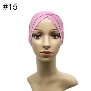 Modal Stretch Kreuzung Unterziehkappe Turban für Damen, atmungsaktiver Hijab Alltag.
