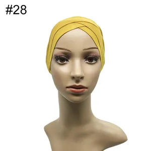 Modal Kreuz-Design Unterziehkappe Detail, elastisches hijab Kopftuch für Damen Alltag.