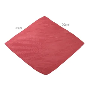 Solid color silver sprinkle pleated chiffon square scarf 90x90cm daily fashion accessory.