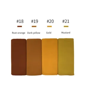 Solid bubble chiffon hijab scarf color options 18 to 21 rust orange mustard gold yellow.