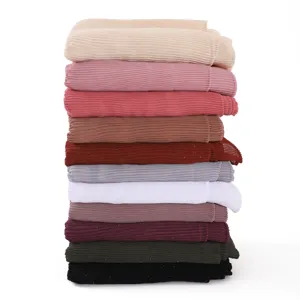 Foulard hijab chiffon brillante plissettato tinta unita traspirante leggero donna