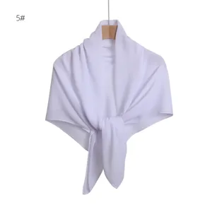 Solid color glitter chiffon pleated square scarf women elegant sun protection shawl wrap 90cm