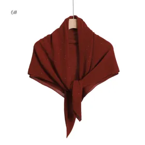 Burgundy shimmering pleated chiffon square scarf detail, elegant sun protection shawl.