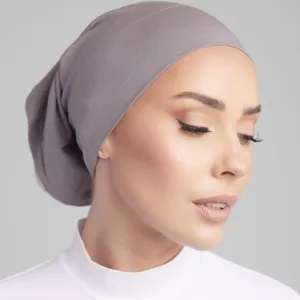 Solid color modal wide-band under scarf breathable elastic hijab cap for daily comfortable wear