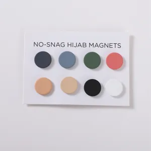 Bunte flache Hijab Magnete im Set, starke runde Magnetnadeln fuer Tuecher und Schaals.