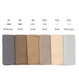 Solid color modal cotton jersey scarf color variant detail chart showing neutral shades.