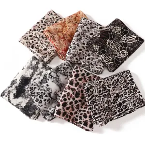 Women Fashion Leopard Animal Print Long Scarf Lightweight Soft Silky Cotton Blend Scarf Shawl Wraps For Daily Wear